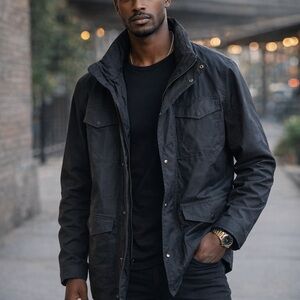 Cole Haan Men's Black Military Jacket